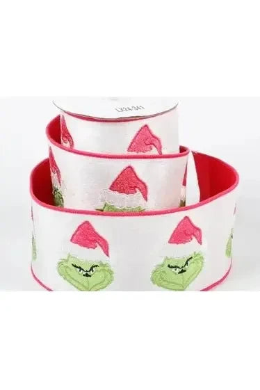 Shop For 4" Green Monster Dupion Ribbon: Pink/White (5 Yards) at Michelle's aDOORable Creations