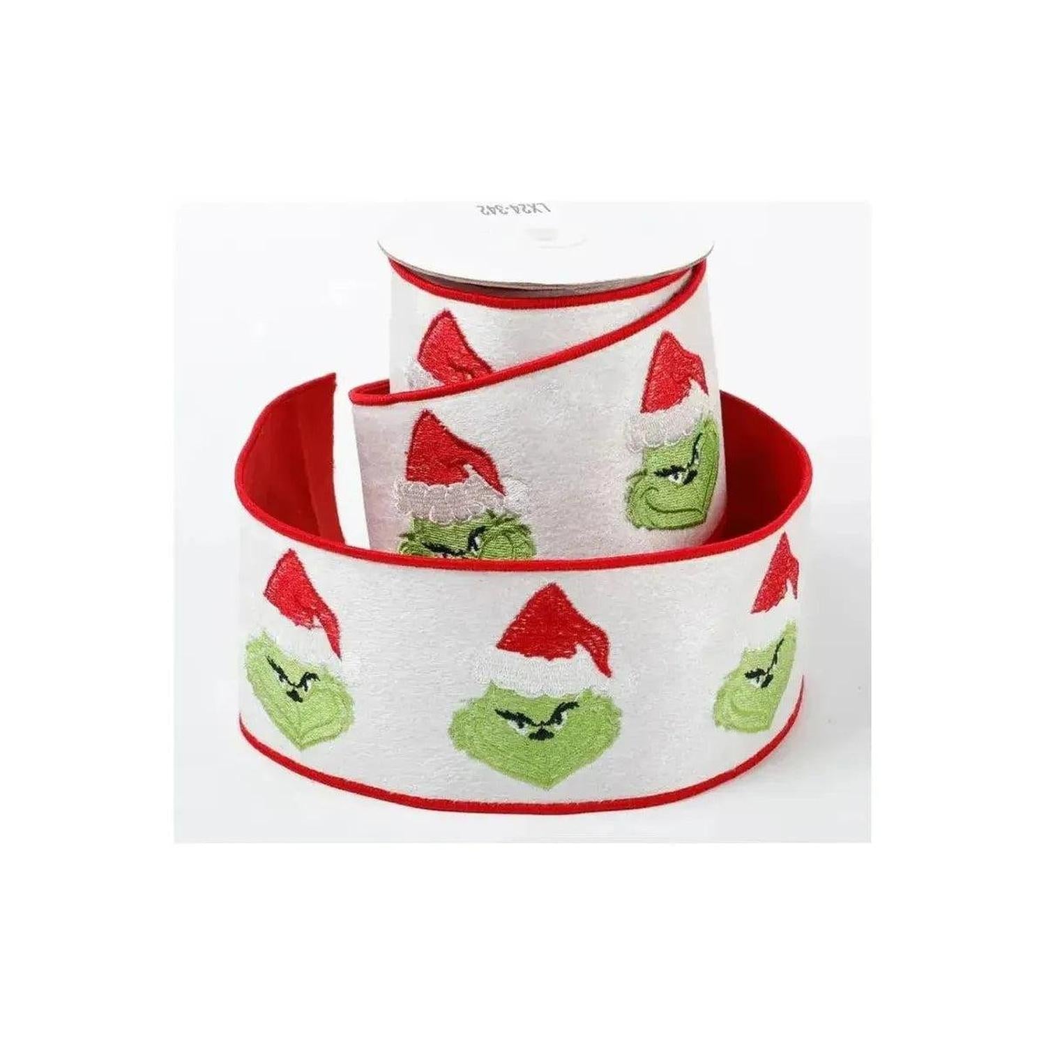 Shop For 4" Green Monster Dupion Ribbon: Red/White (5 Yards)