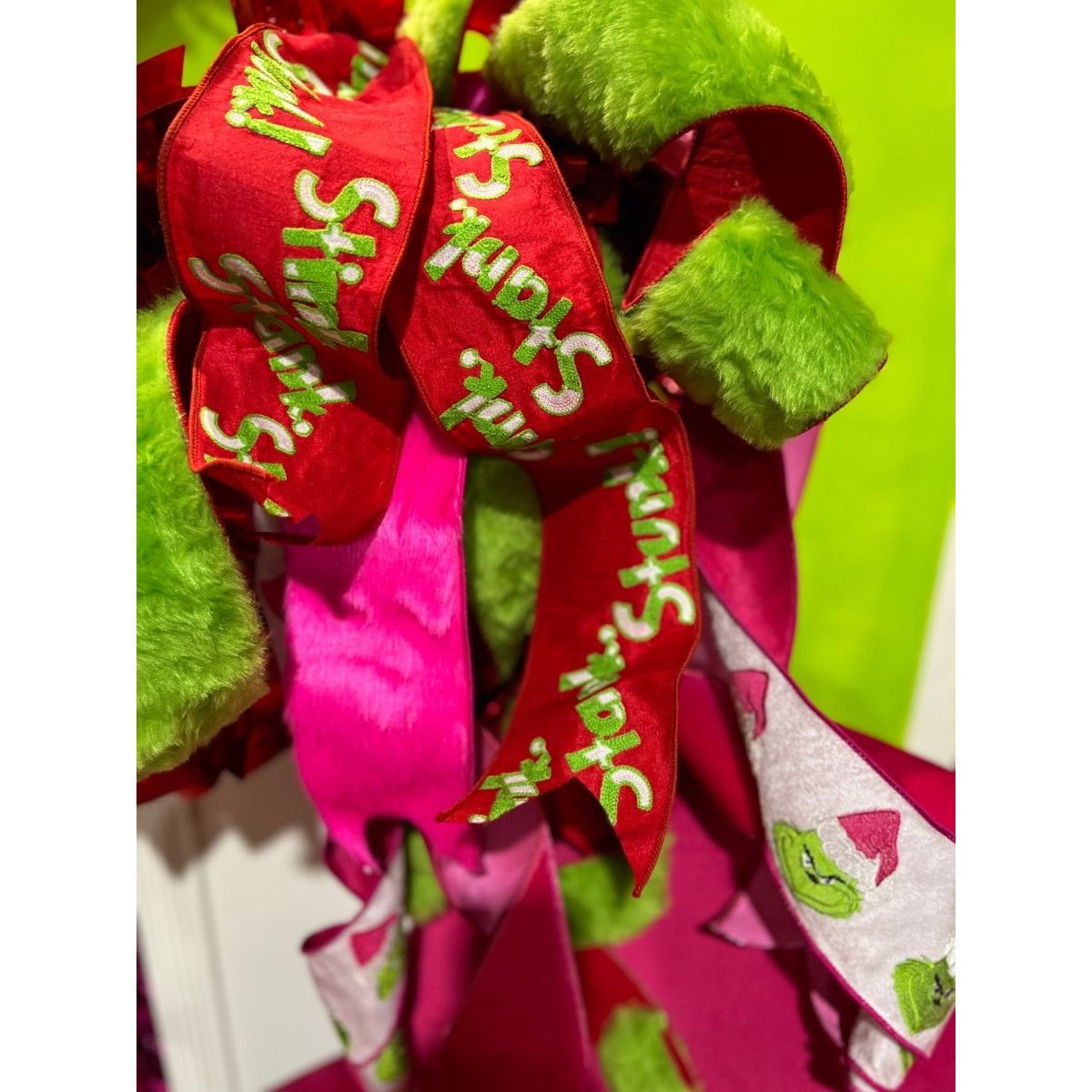 Shop For 4" Green Monster Dupion Ribbon: Red/White (5 Yards)