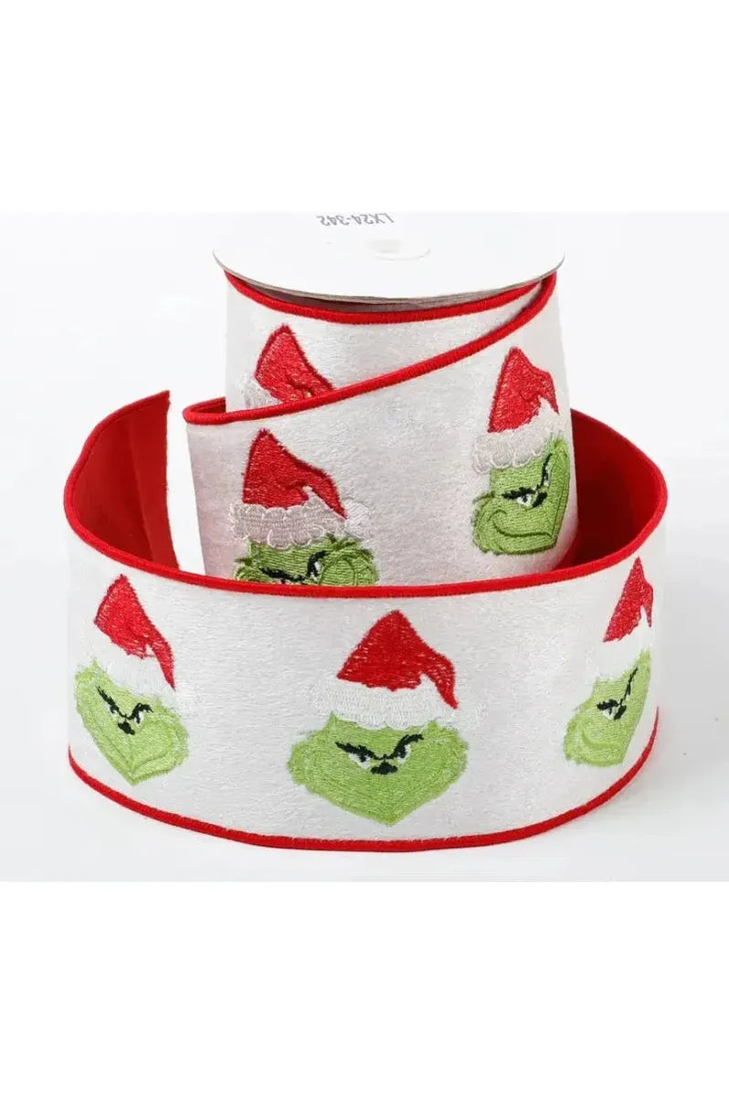 Shop For 4" Green Monster Dupion Ribbon: Red/White (5 Yards) at Michelle's aDOORable Creations