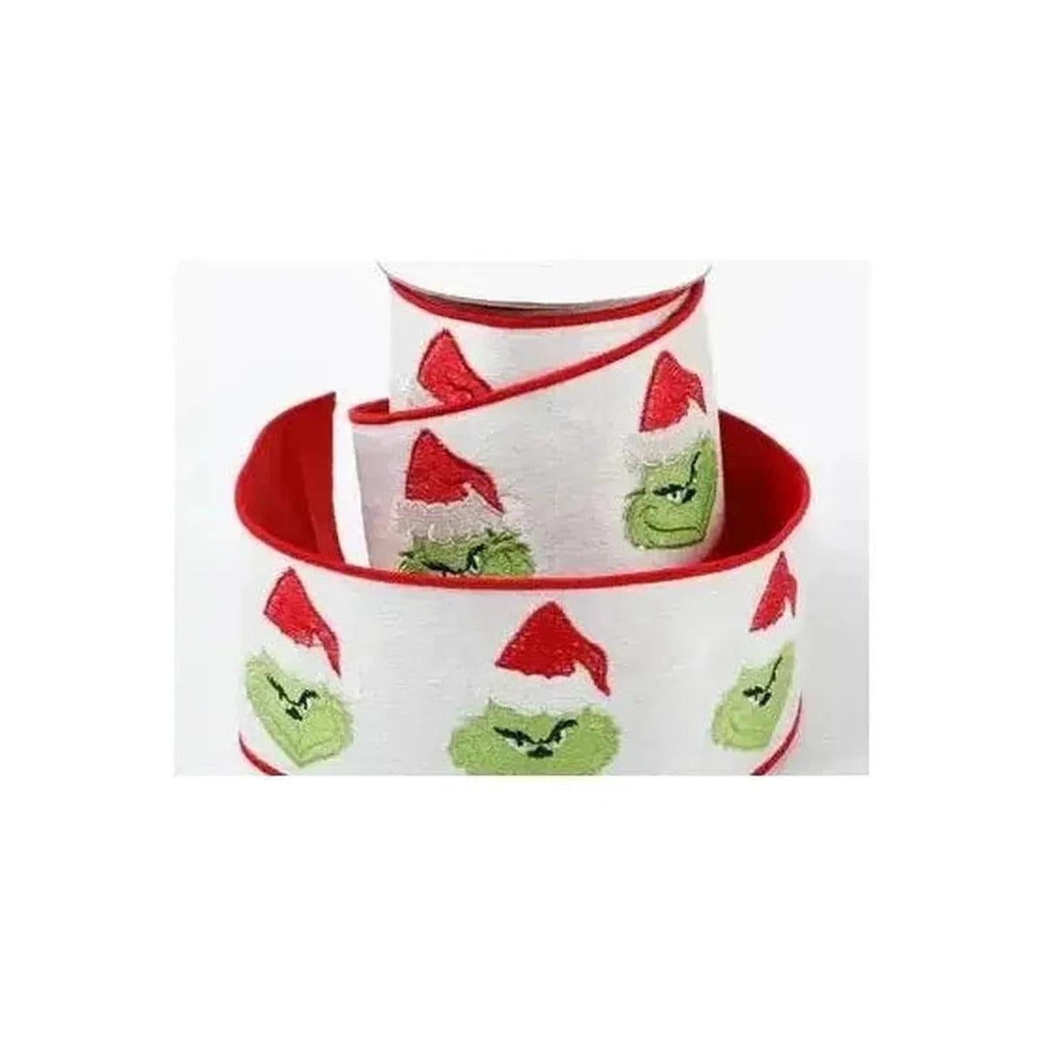 Shop For 4" Green Monster Dupion Ribbon: Red/White (5 Yards)