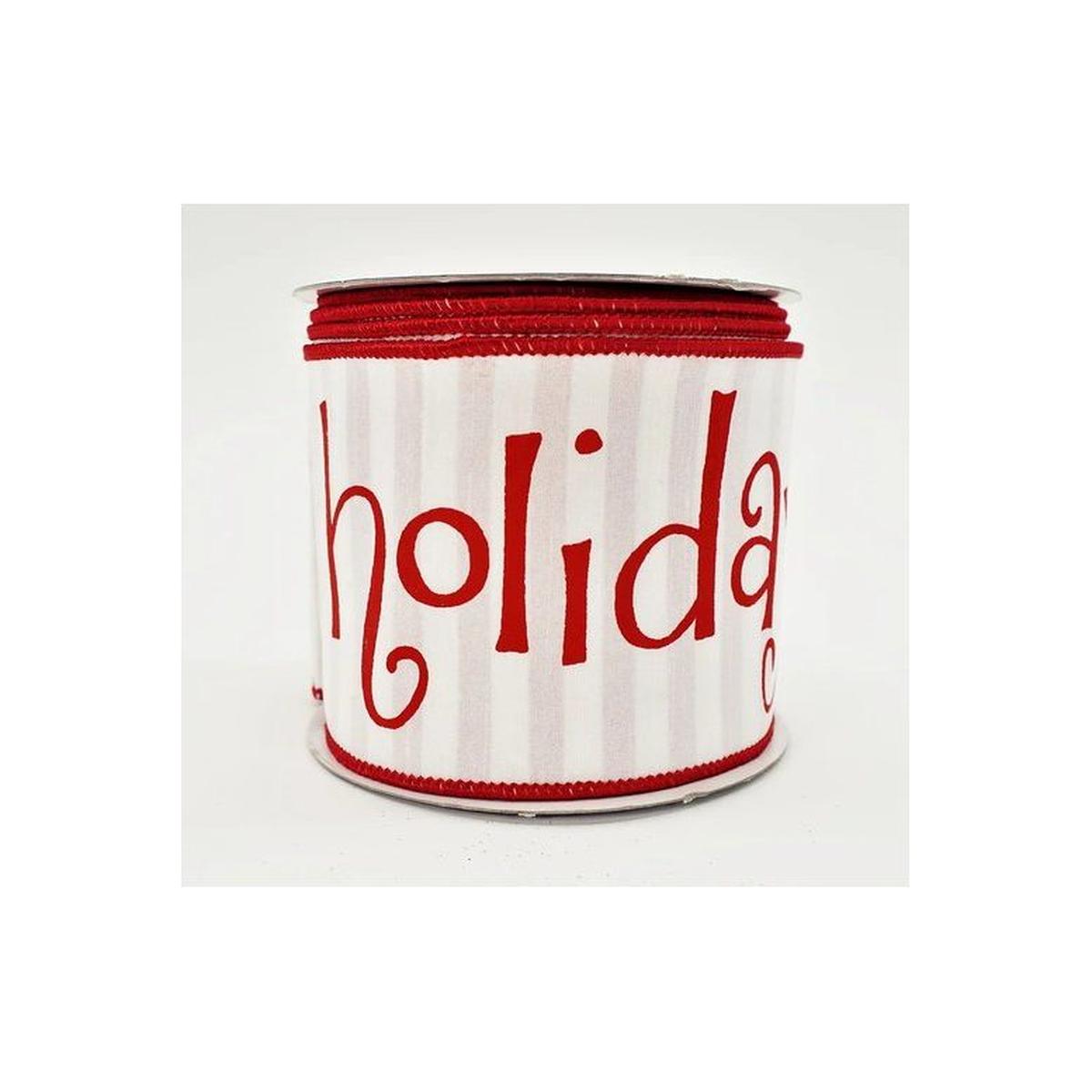 Shop For 4" Happy Holidays Ribbon: Red/White (10 Yards)