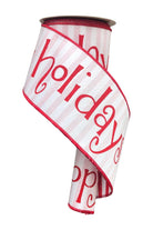 Shop For 4" Happy Holidays Ribbon: Red/White (10 Yards)