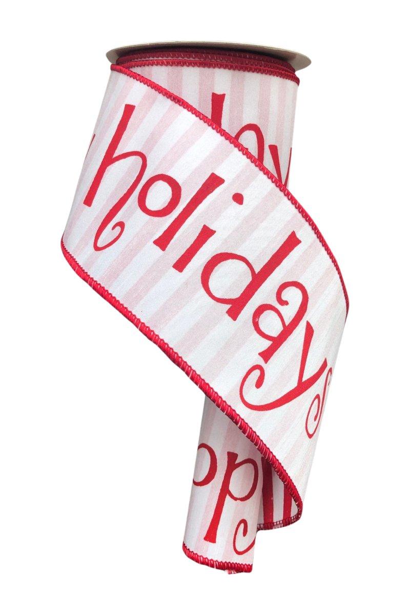 Shop For 4" Happy Holidays Ribbon: Red/White (10 Yards)