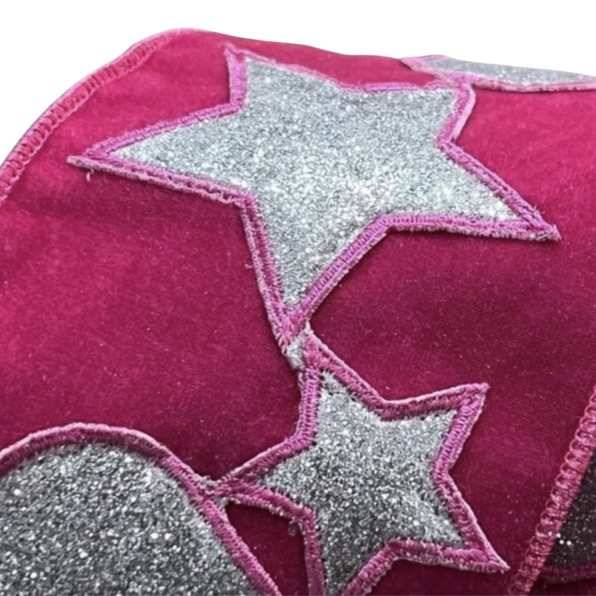 Shop For 4" Hearts and Stars Velvet Ribbon: Hot Pink (5 Yards)