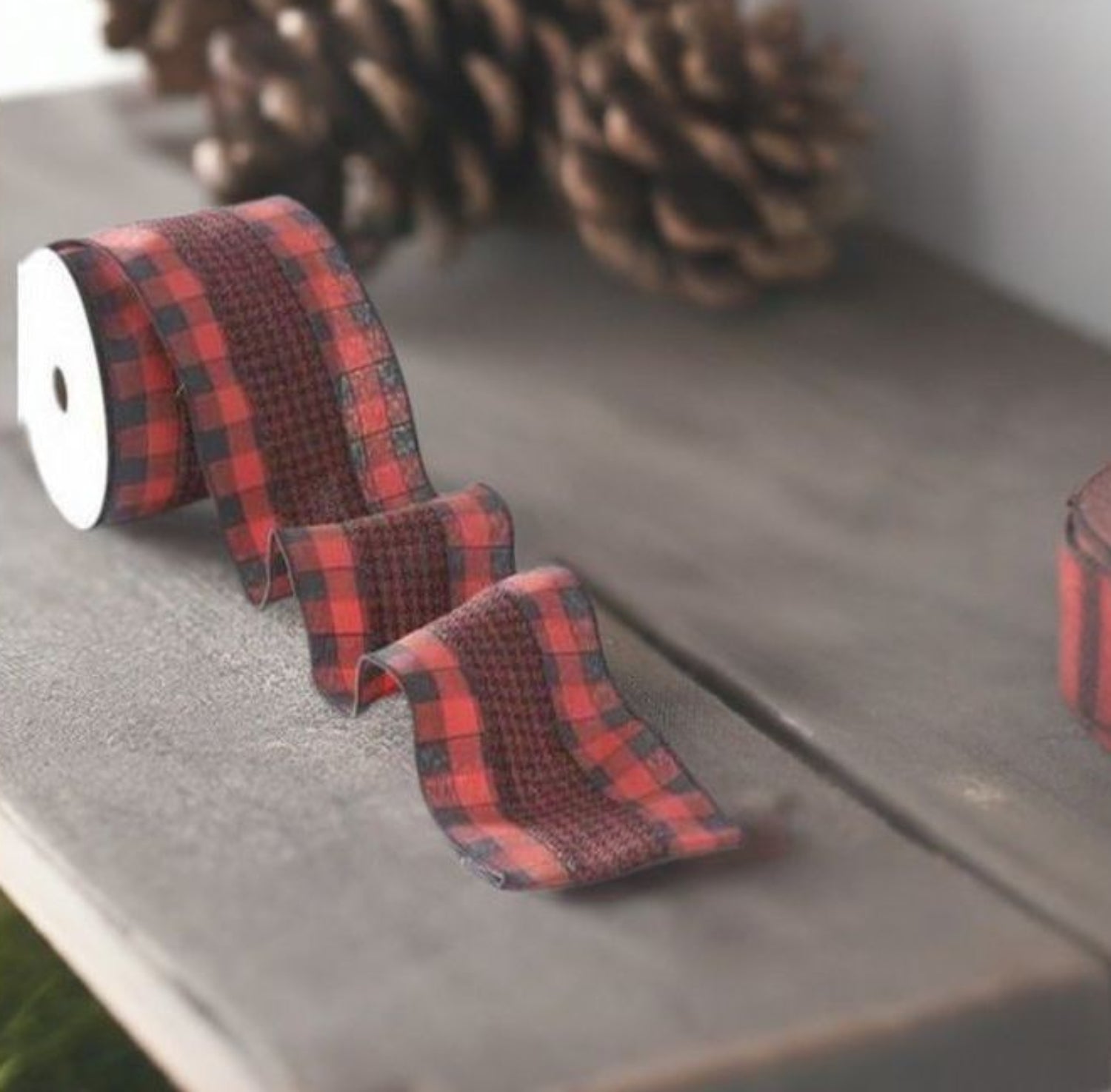 Shop For 4" Houndstooth Checked Ribbon: Red & Black ( (10 Yards) at Michelle's aDOORable Creations
