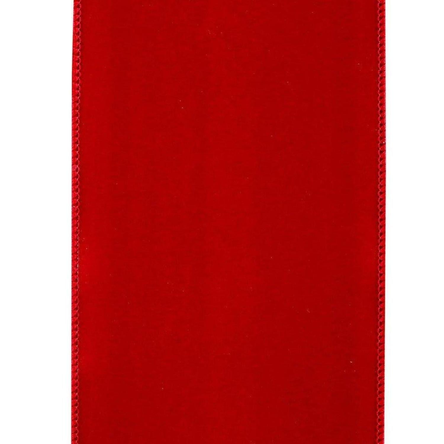 4 inch Value Velvet Ribbon: Red (10 Yards)