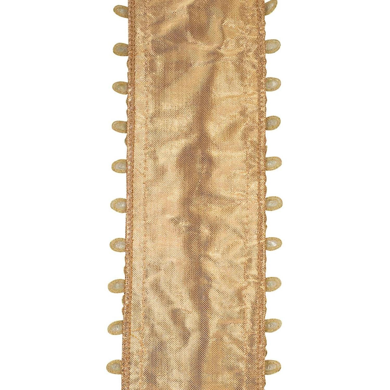 4" Jewel Embroidery Opulence Ribbon: Gold (5 Yards)