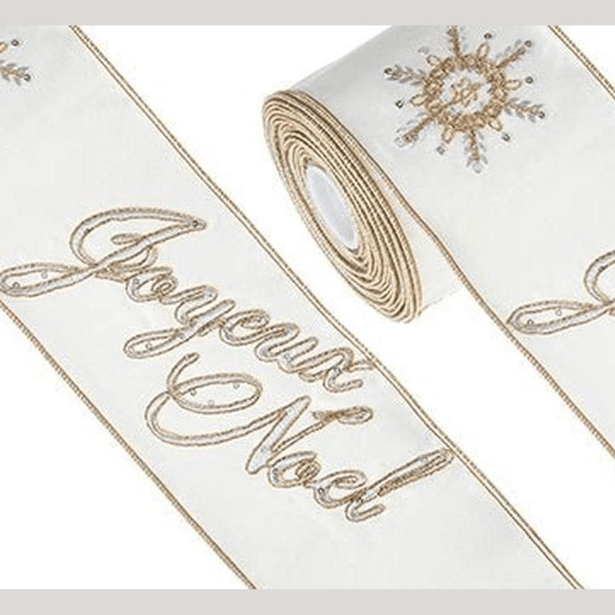 Shop For 4" Joyeux Noel Embroidered Ribbon (10 Yards)