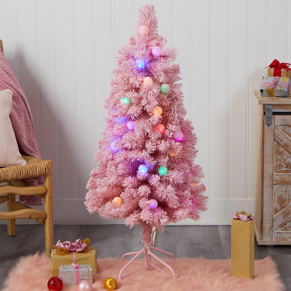 Shop For 4’ LED Holiday Frosted Pink Cashmere Christmas Tree