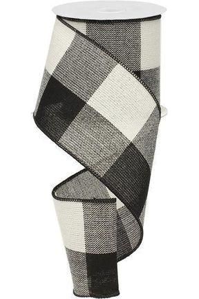 Shop For 4" Linen Checks Ribbon: Black & White (10 Yards)