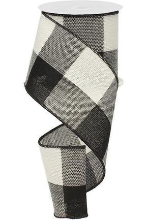 Shop For 4" Linen Checks Ribbon: Black & White (10 Yards)