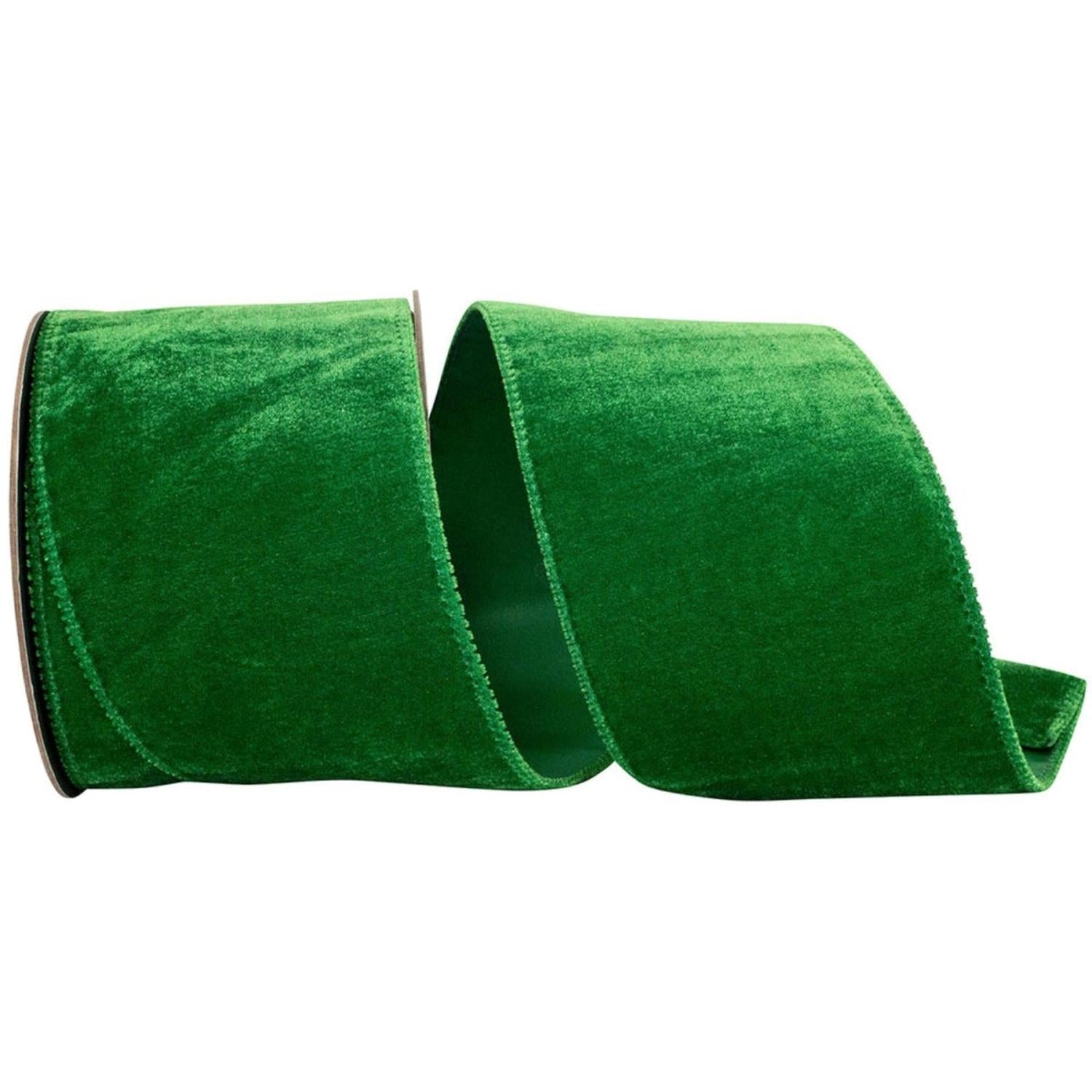 Shop For 4" Luxe Plush Velvet Ribbon: Holiday Green (10 Yards)