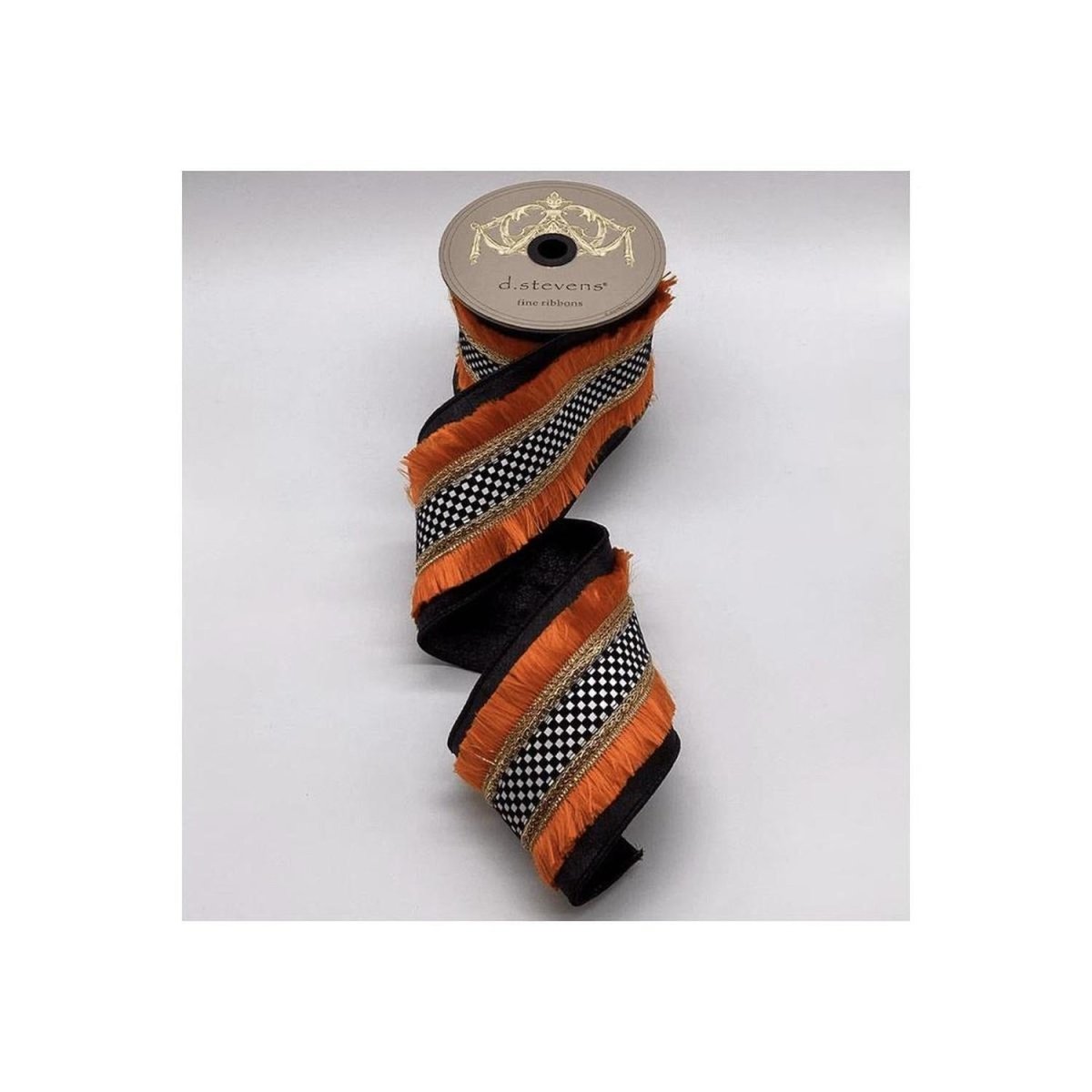 Shop For 4" Metallic Dupion Fringe Ribbon: Check (5 Yards)