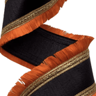 Shop For 4" Metallic Dupion Fringe Ribbon: Orange/Black (10 Yards)