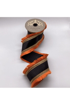 Shop For 4" Metallic Dupion Fringe Ribbon: Orange/Black (10 Yards)