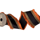 Shop For 4" Metallic Dupion Fringe Ribbon: Orange/Black (10 Yards)