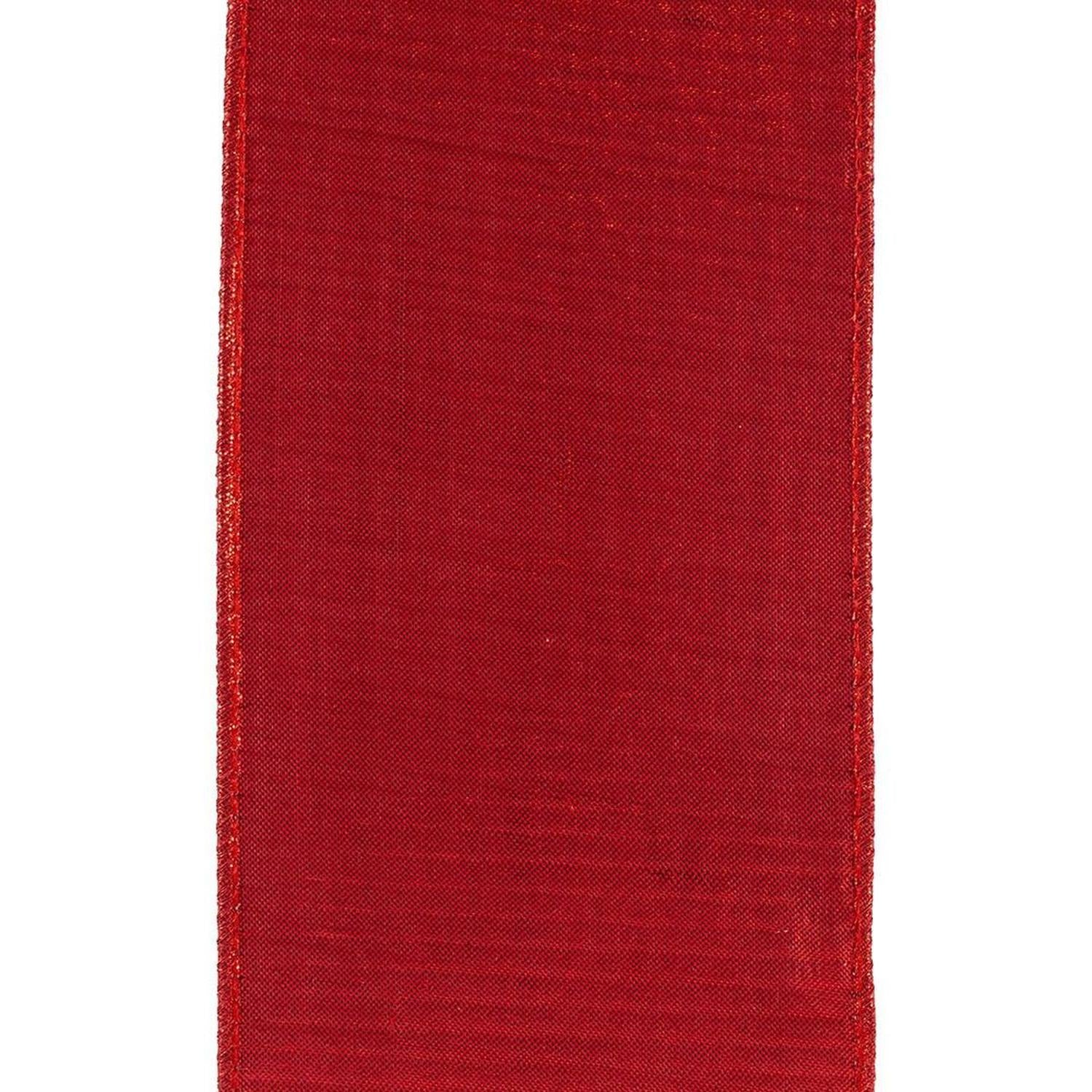 4" Pleated Metallic Lux Ribbon: Red (10 Yards)