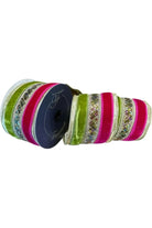 Shop For 4" Plush Jubilee Gem Ribbon: Hot Pink/Lime (5 Yards)