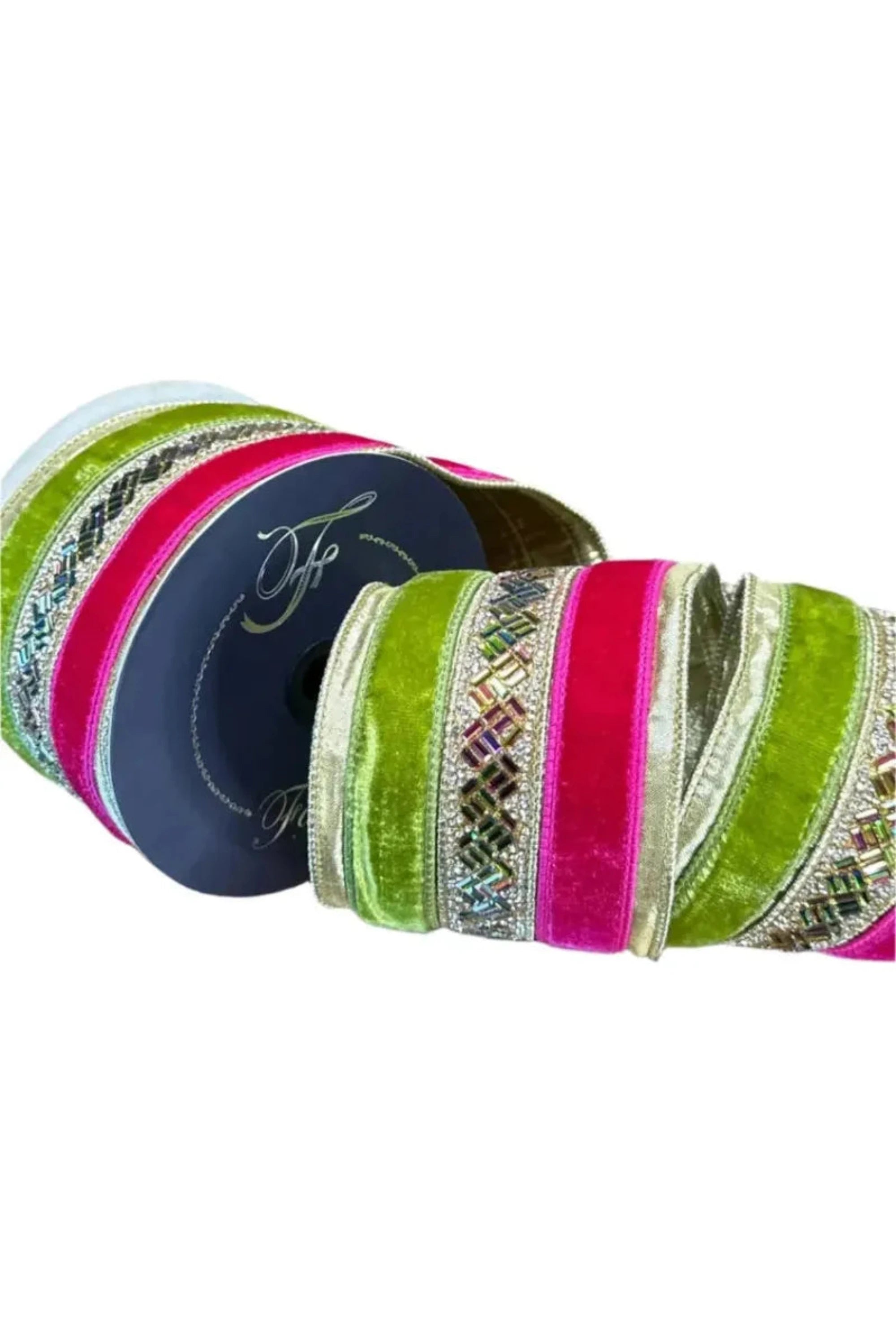 Shop For 4" Plush Jubilee Gem Ribbon: Hot Pink/Lime (5 Yards)