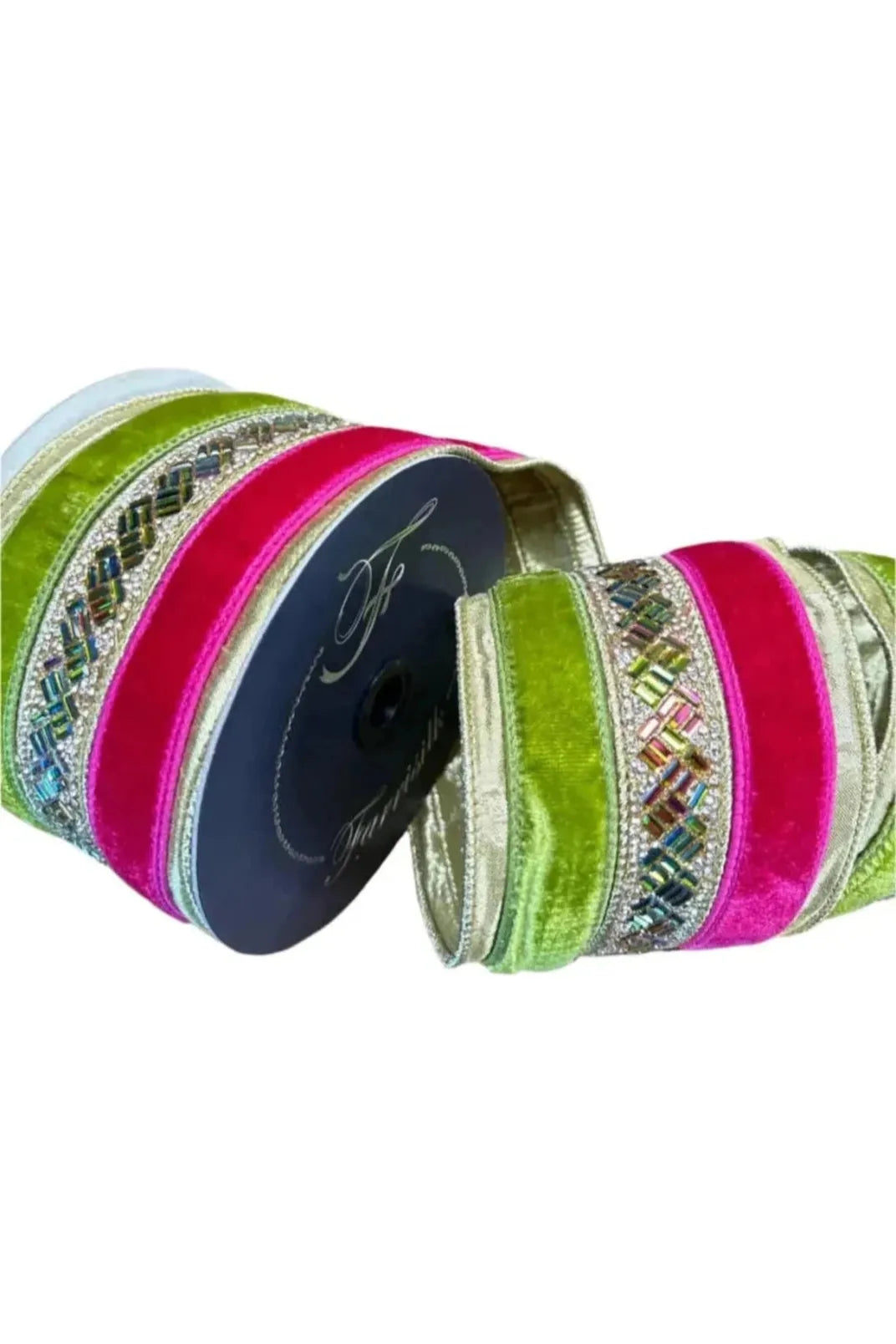 Shop For 4" Plush Jubilee Gem Ribbon: Hot Pink/Lime (5 Yards)