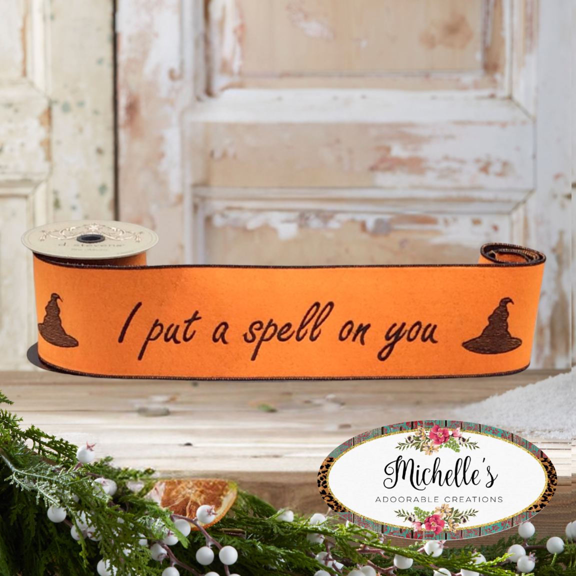 Shop For 4" Put a Spell On You Felt Ribbon: Orange (5 Yards)