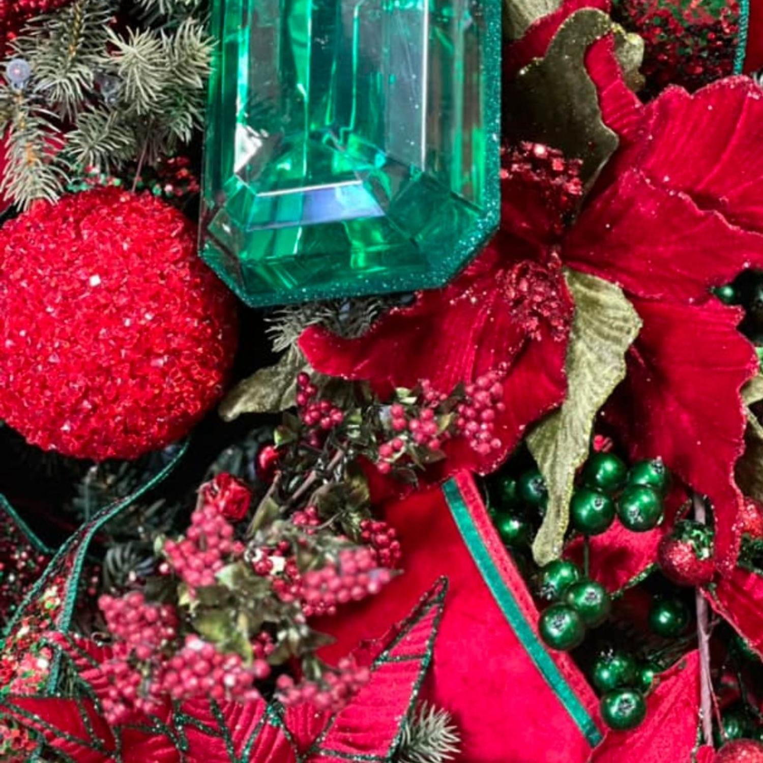4" Red Crystal Ball Ornament