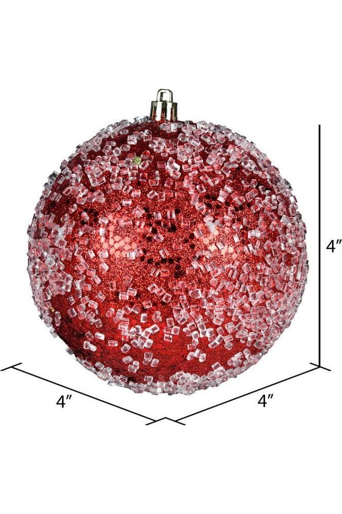 Shop For 4" Red Glitter Hail Ball Ornament