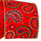 Shop For 4" Red Velvet Paisley Jewel Ribbon: Jeweltones (10 Yards)