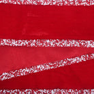 4" Red Velvet Sequin Trim Ribbon: Red/White (5 Yards)