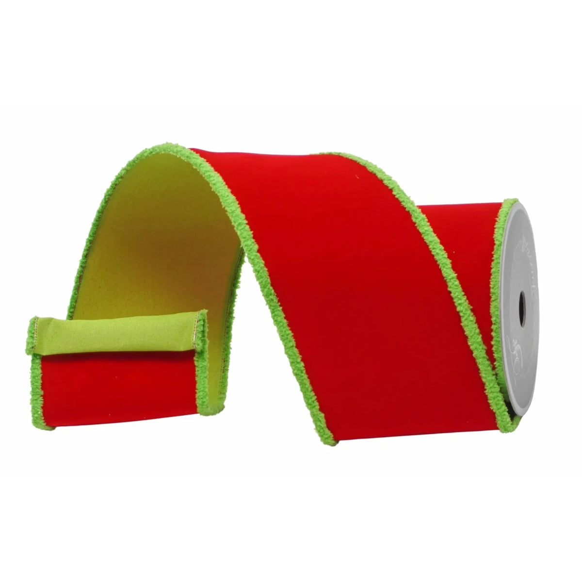 Shop For 4" Scrooge Green Trim Ribbon: Red (10 Yards)