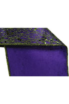 Shop For 4" Spider Web Lime Tinsel Ribbon: Purple (10 Yards)