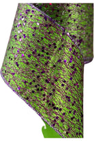 Shop For 4" Spider Web Purple Tinsel Ribbon: Lime (10 Yards)