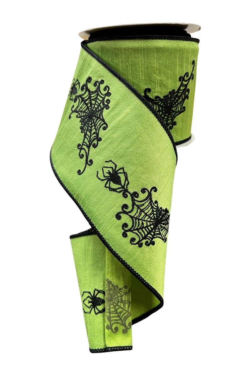 Shop For 4" Spider Web Ribbon: Lime (10 Yards)