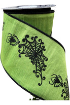 Shop For 4" Spider Web Ribbon: Lime (10 Yards)