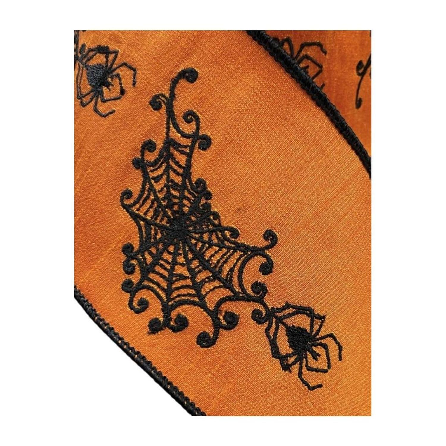 Shop For 4" Spider Web Ribbon: Orange (10 Yards)