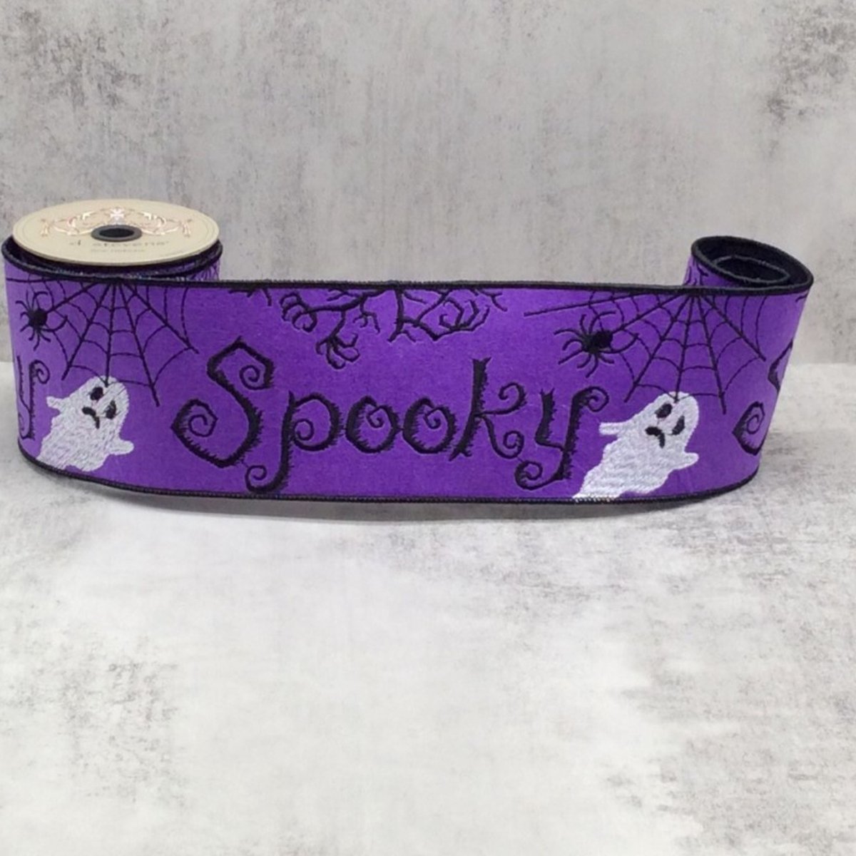 Shop For 4" Spooky Ghost Spider Felt Ribbon: Purple (5 Yards)