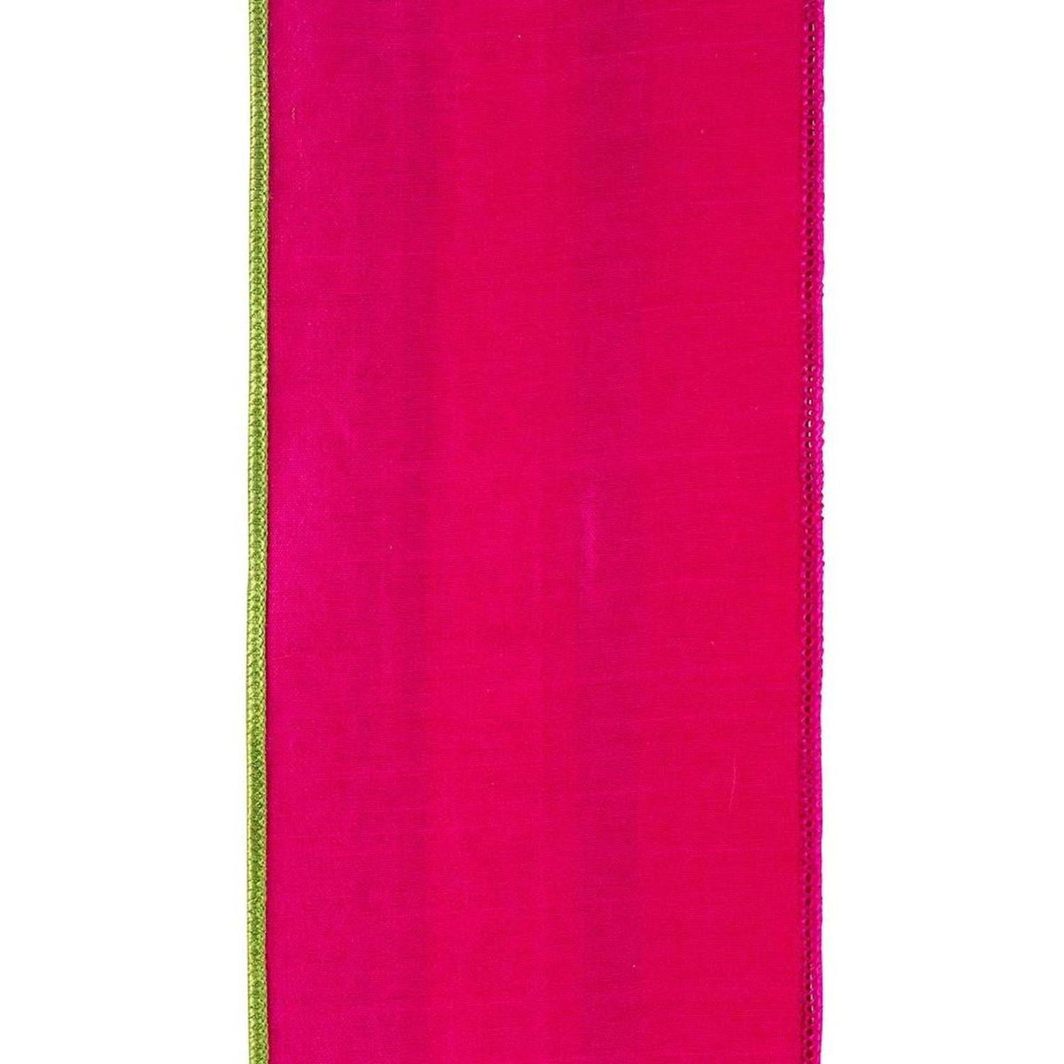 4" Stripe Trimming Overlay Ribbon: Lime/Pink (5 Yards)