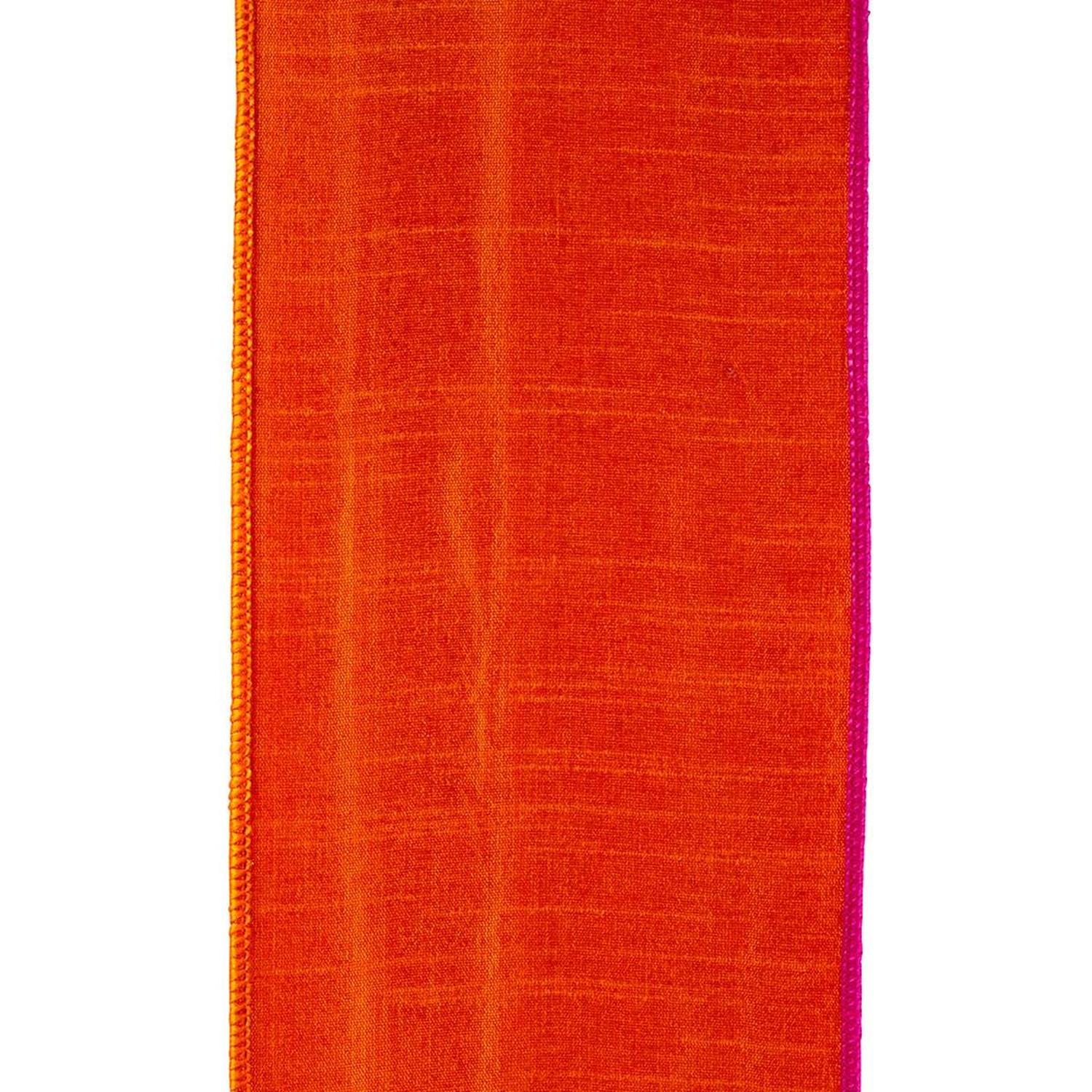 4" Stripe Trimming Overlay Ribbon: Orange/Fuchsia (5 Yards)