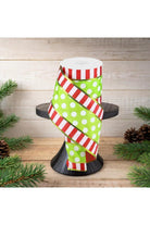 Shop For 4" Striped Edge Polka Dot Ribbon: Red, Green & White (10 Yards)