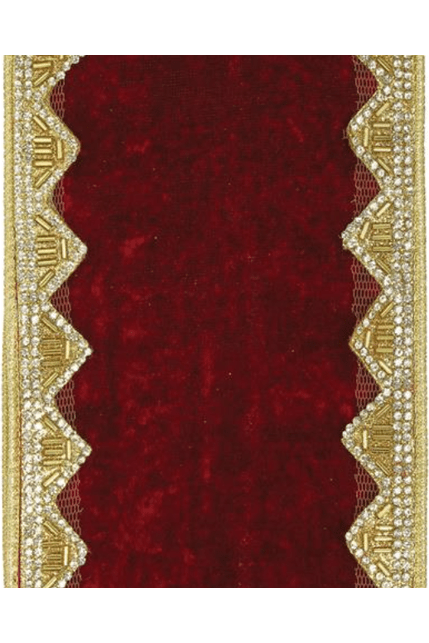 Shop For 4" Velvet Jewel Trim Ribbon: Red (5 Yards)