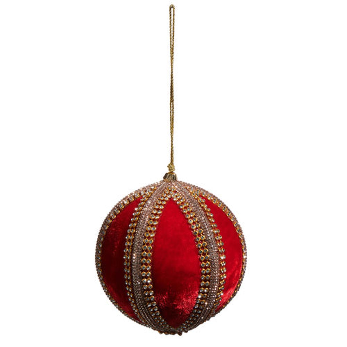 Shop For 4" Velvet Jeweled Ball Ornament