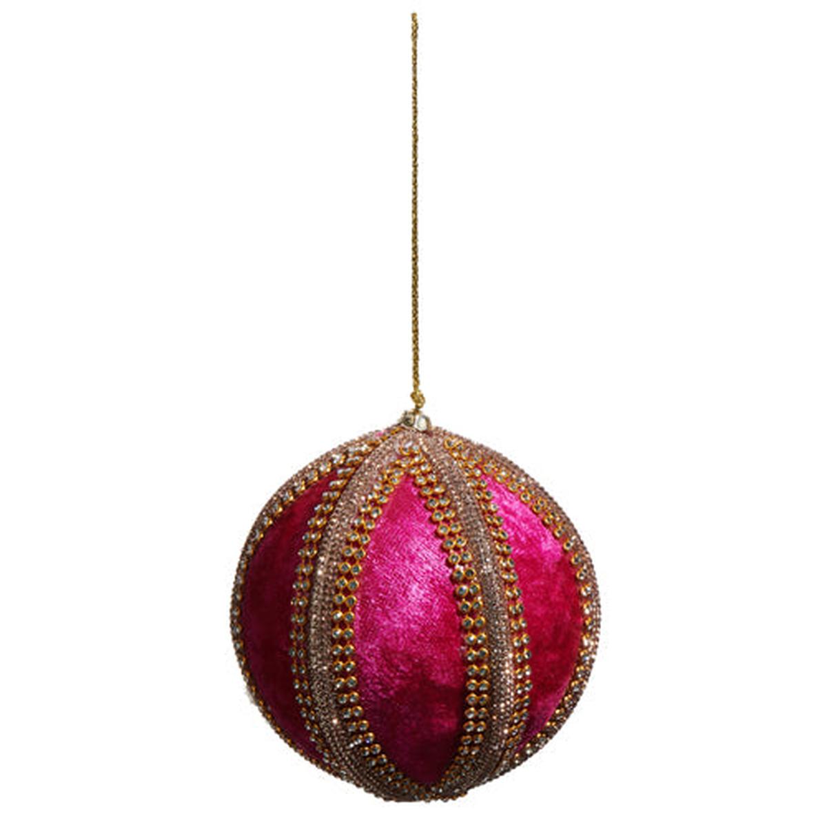 Shop For 4" Velvet Jeweled Ball Ornament