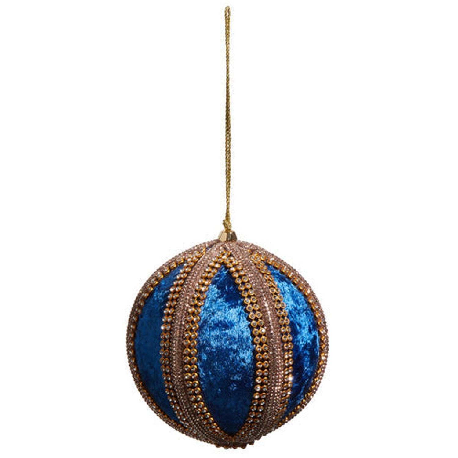 4" Velvet Jeweled Ball Ornament