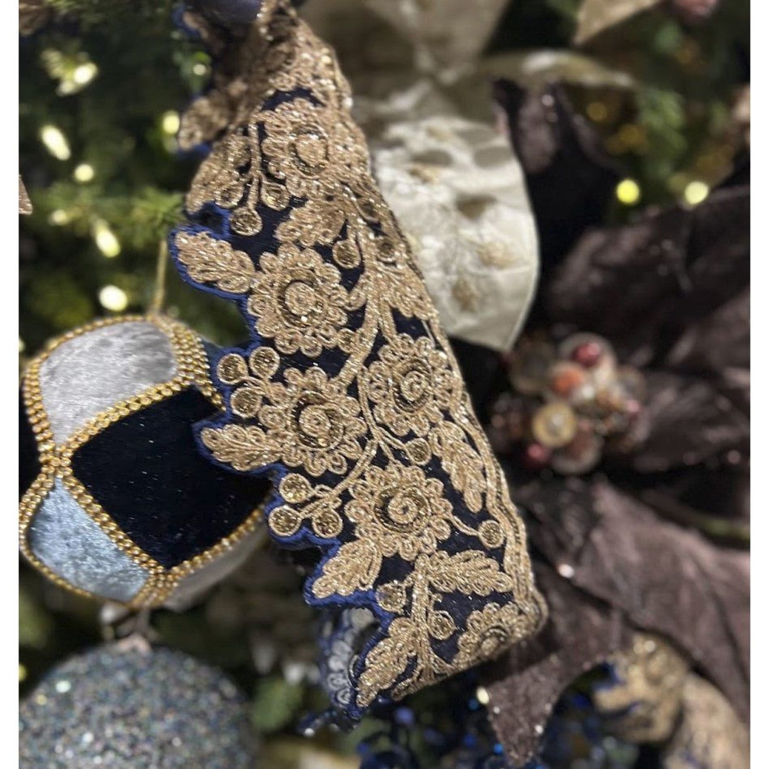 Shop For 4" Velvet Medallion Ribbon: Navy Blue (10 Yards)