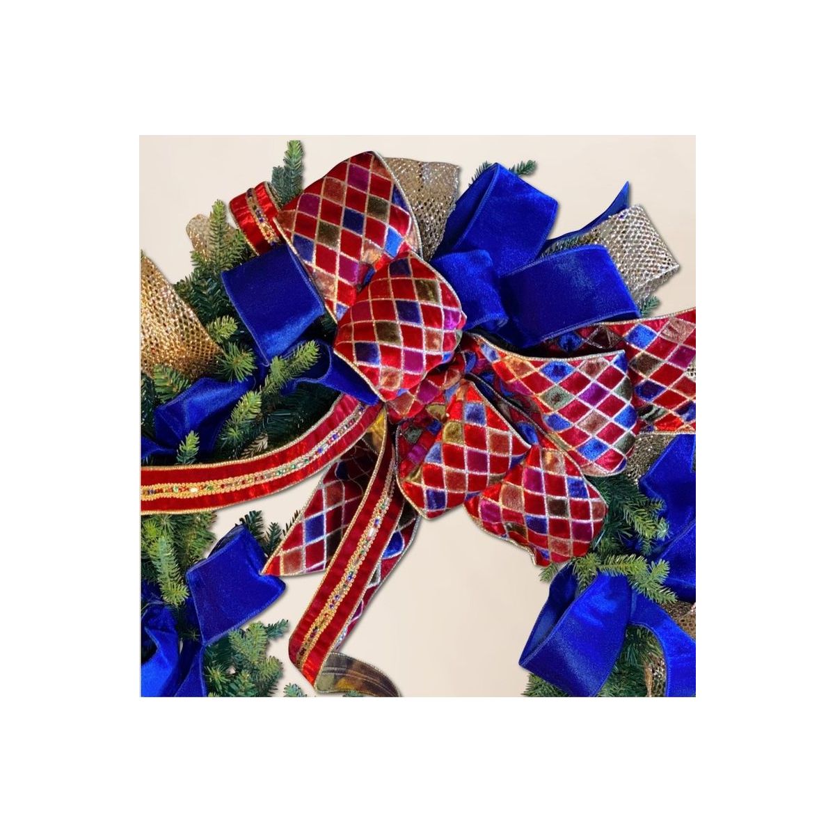 Shop For 4" Velvet Ribbon: Royal Blue (10 Yards) at Michelle's aDOORable Creations