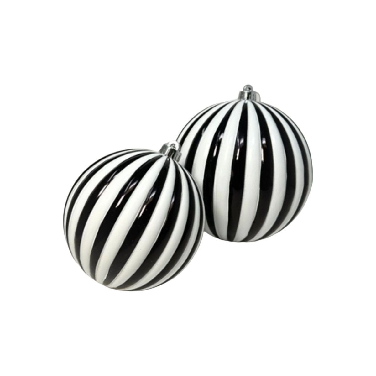 Shop For 4" Vertical Striped Ball Ornament: Black/White