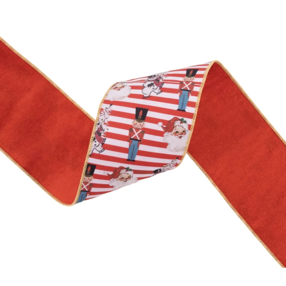 Shop For 4" Vintage Toys Santa Ribbon: Red/White (10 Yards)