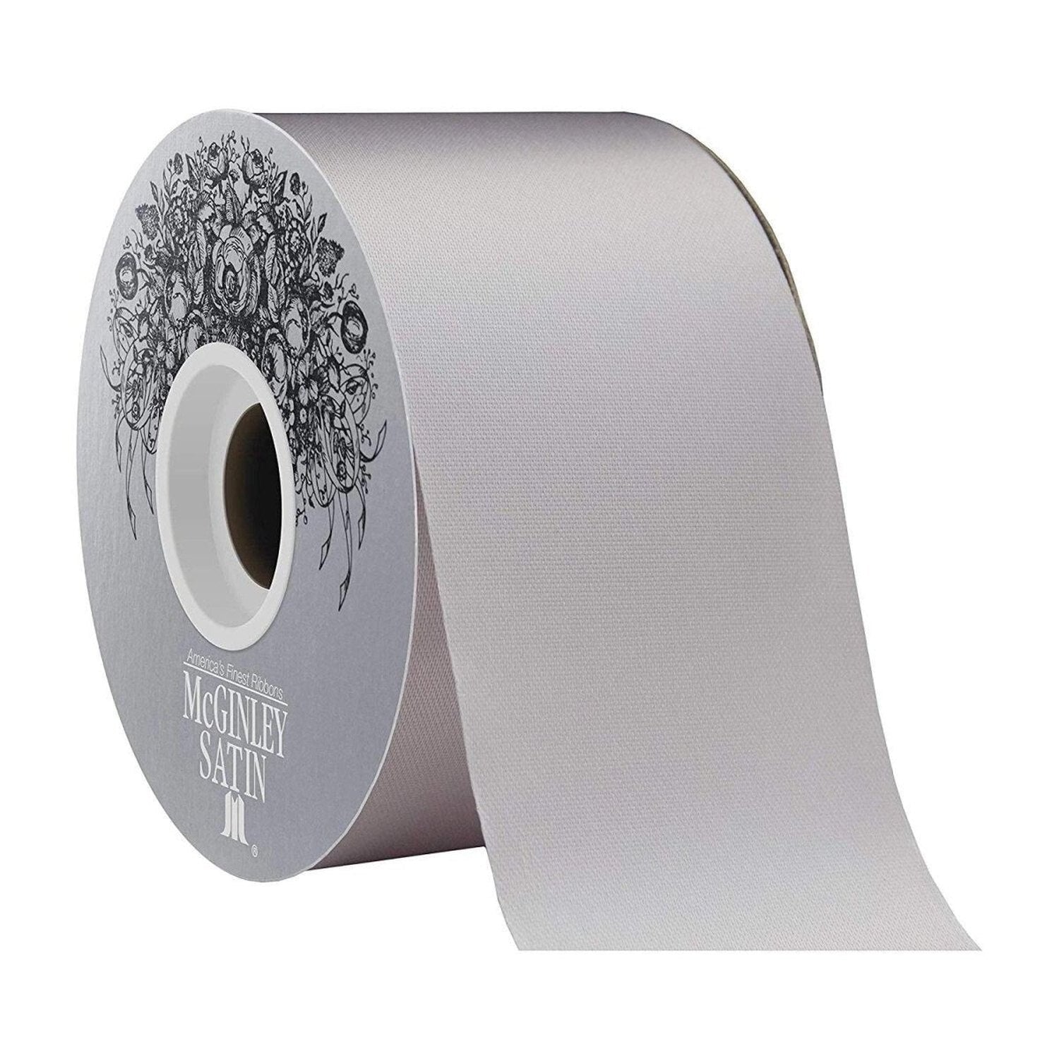 Shop For 40 McGinley Satin Acetate Ribbon Non Wired: Silver Grey (100 Yards)