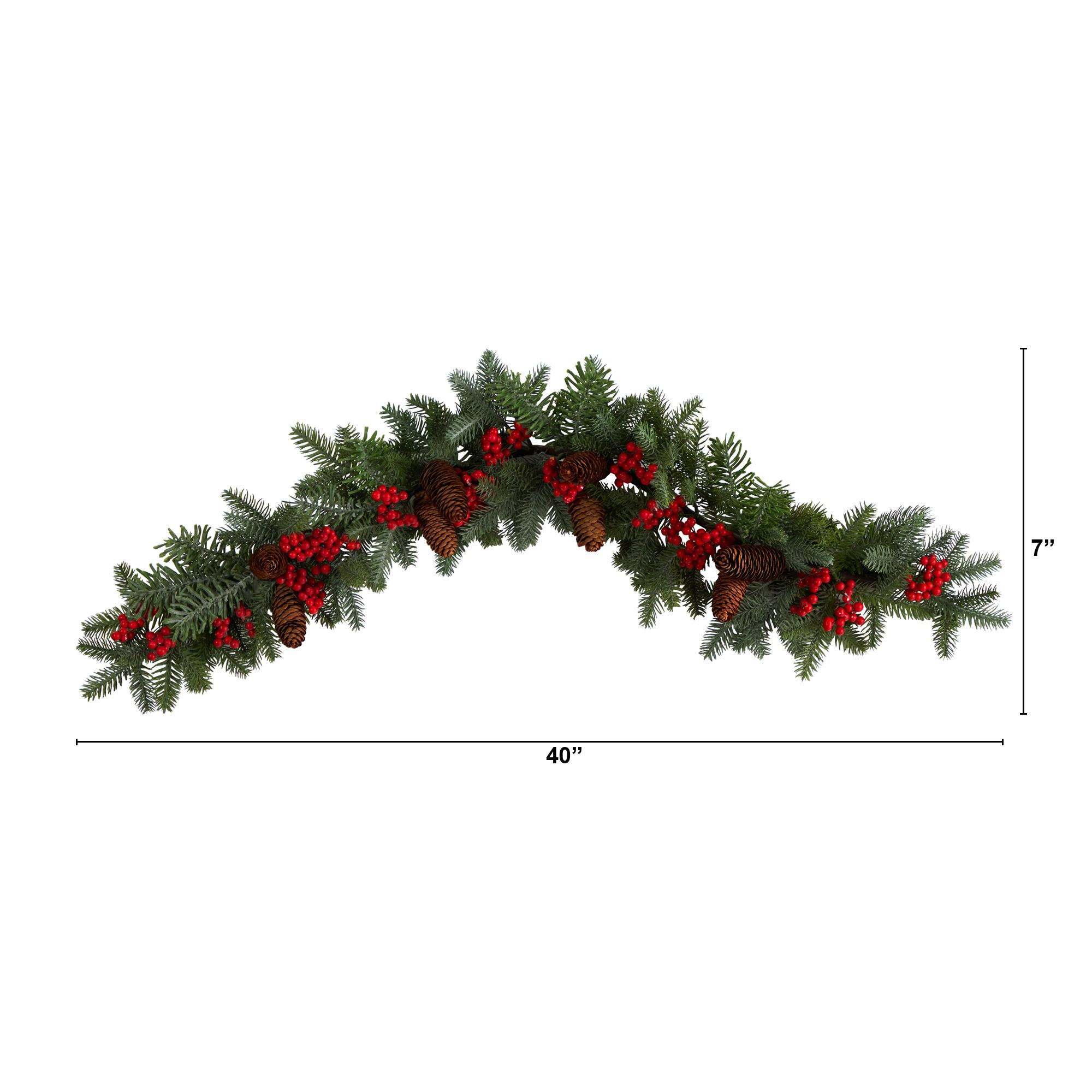 Shop For 40” Pines, Red Berries and Pinecones Garland